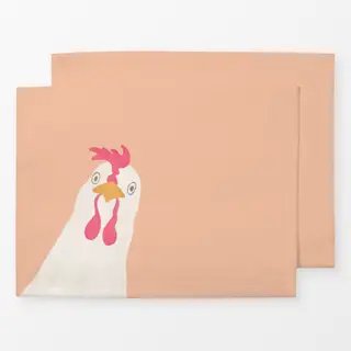 Tischset Hello Spring Huhn orange