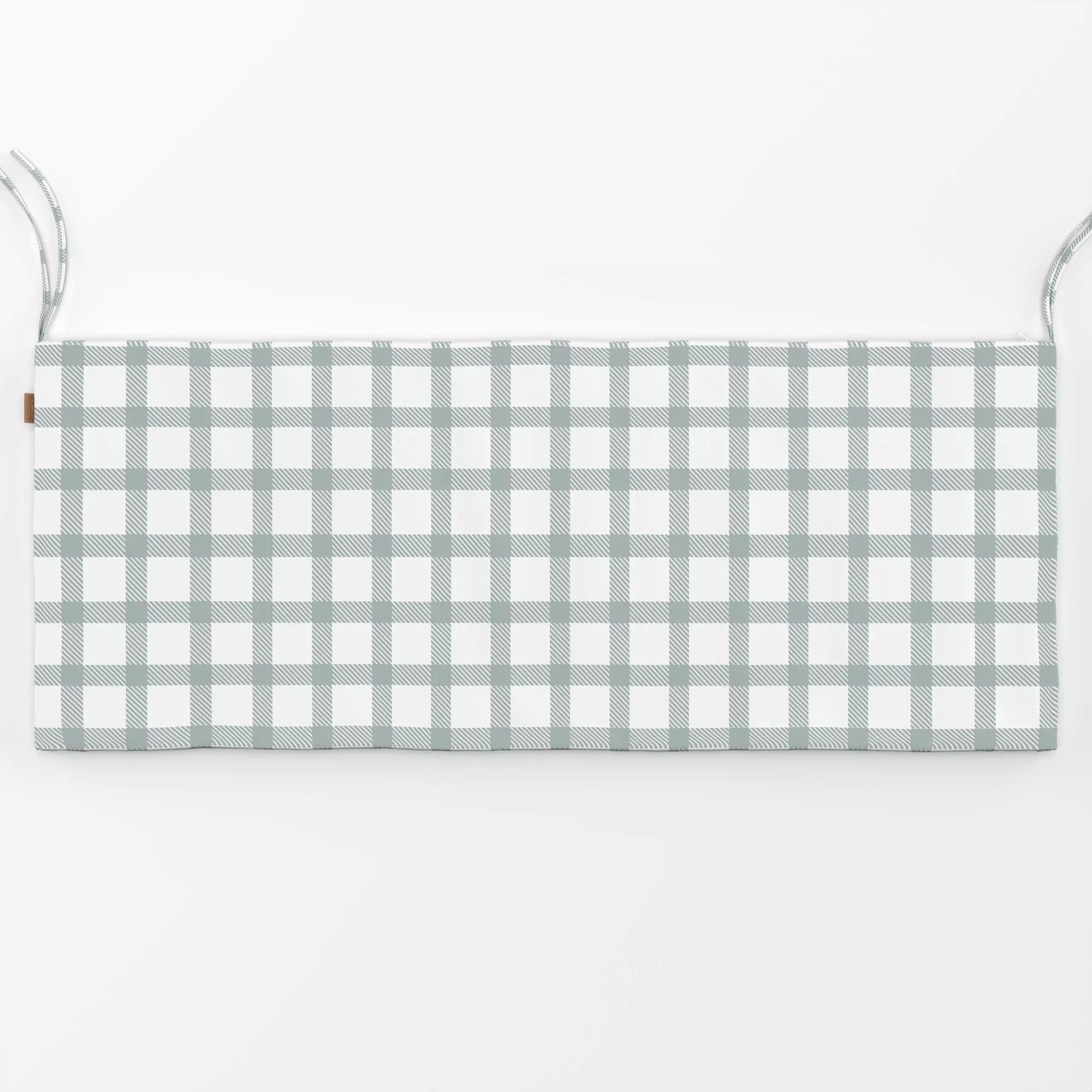 Bankauflage Karo graublau 2 - Symbole & Muster, Retro & Vintage - von „Uta Naumann"; boho, Geometrisch, modern, vintage, gri...