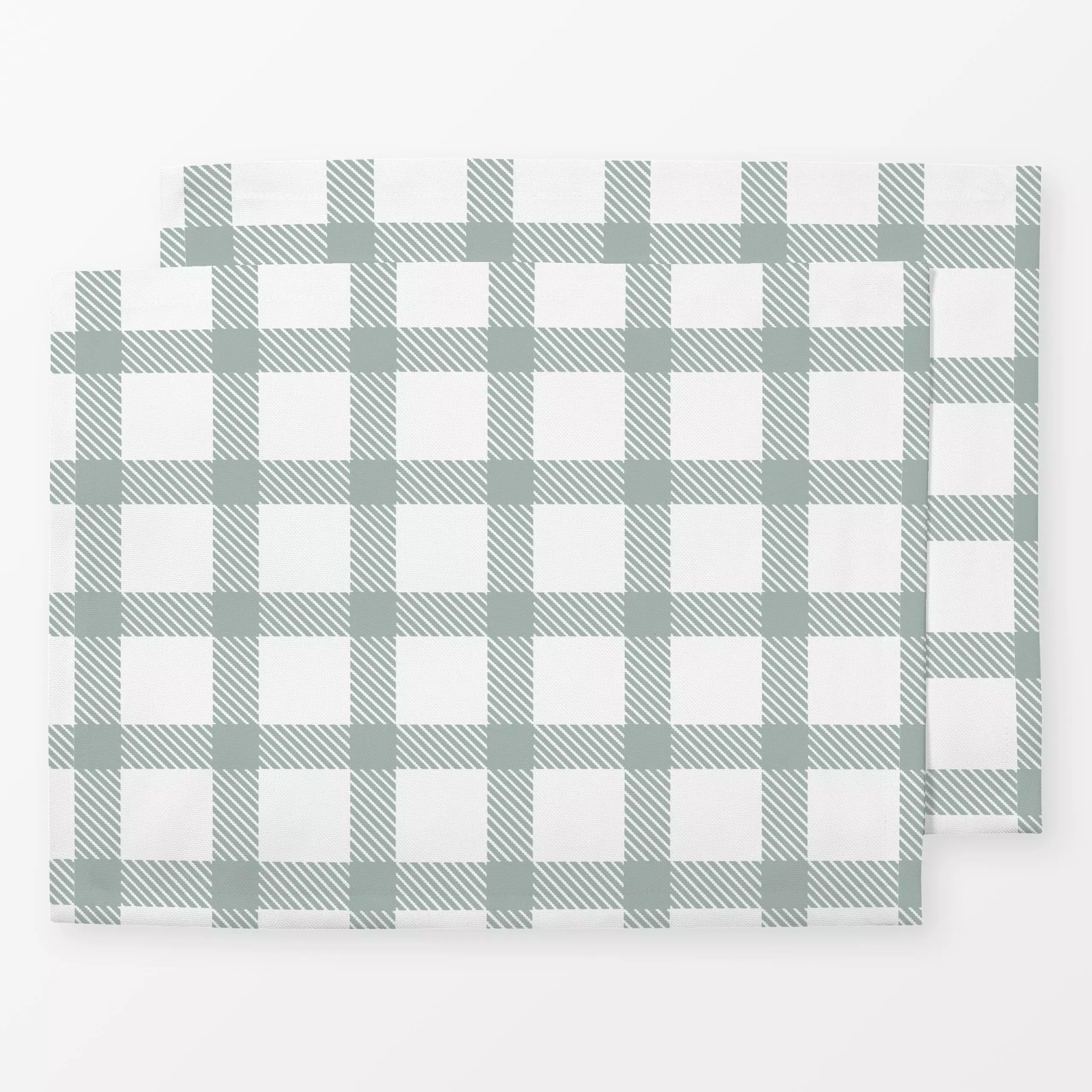 Tischset Karo graublau 2 - Symbole & Muster, Retro & Vintage - von „Uta Naumann"; boho, Geometrisch, modern, vintage, grid, ...