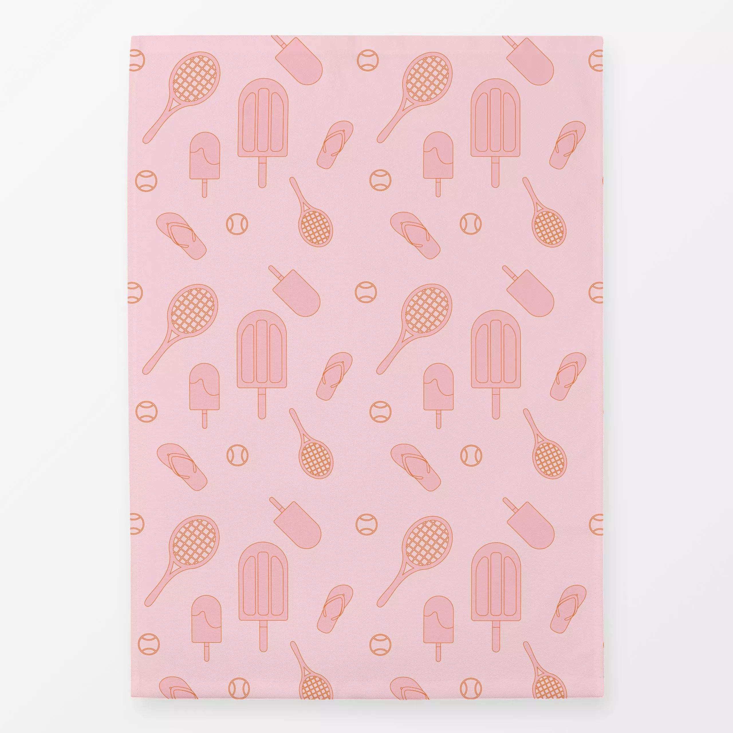 Geschirrtücher Vintage Pattern Rosa - Sommer, Sport, Retro & Vintage - von „Jana Moßmann"; Muster, Strand, Eis, Tennis, Somm...
