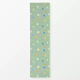 Tischläufer Viele Blüten Grün Gelb