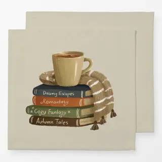 Servietten Bücher Schal Tasse