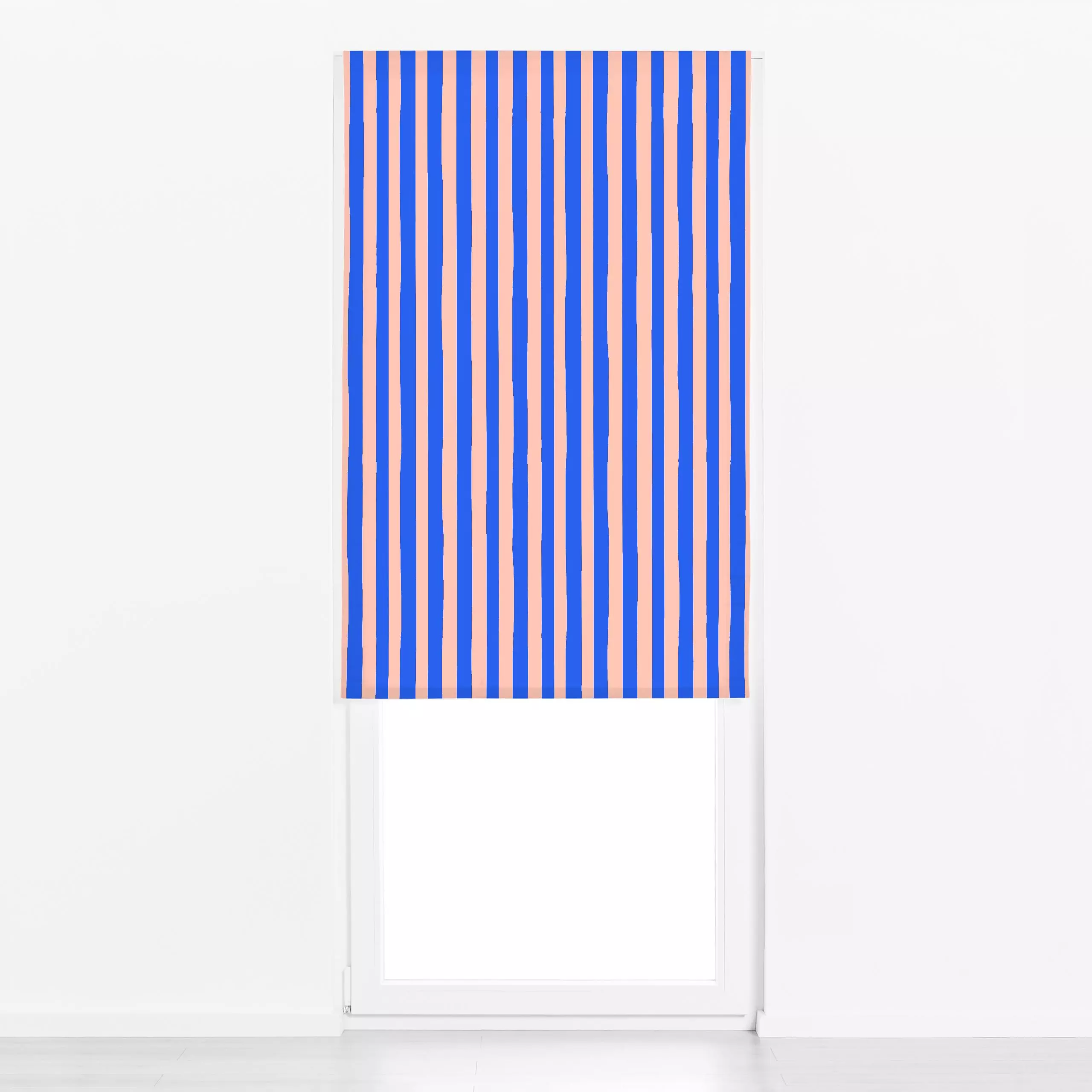 Raffrollo Streifen Rosa & Blau - Sommer, Symbole & Muster - von „Maren Gross "; Streifenmuster, colourblocking, Blockstreife...