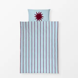 Bettwäsche Sonne Bordeaux Hellblau