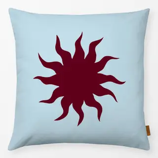 Kissen Sonne Bordeaux Hellblau