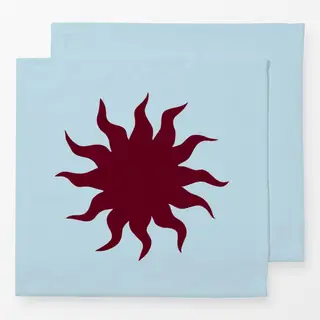 Servietten Sonne Bordeaux Hellblau