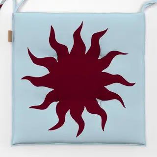 Sitzkissen Sonne Bordeaux Hellblau