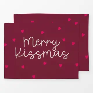 Tischset Merry Kissmas rot