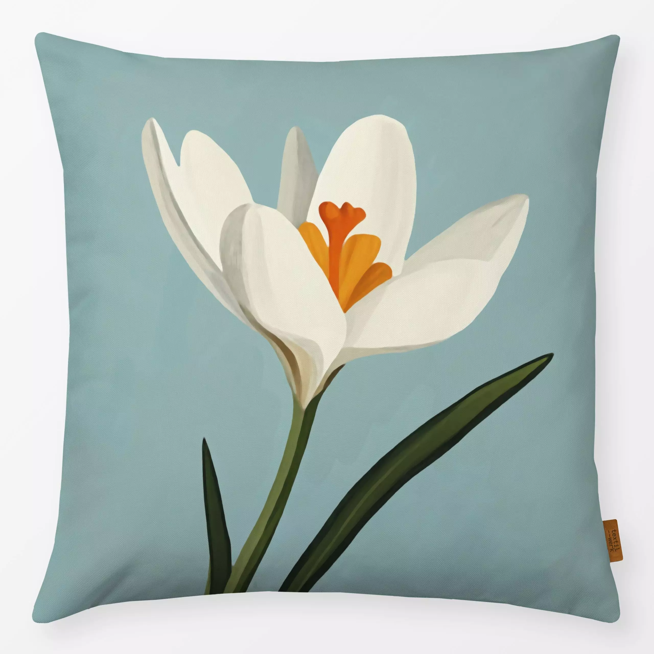 Kissen Frühling Krokus - Blumen & Florales, Frühling, Symbole & Muster - von „Uta Naumann"; abstrakt, Garten, modern, Botani...