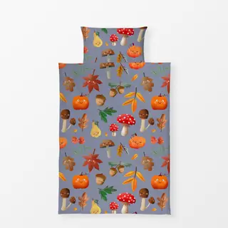 Bettwäsche Herbstliebe Muster - bleu