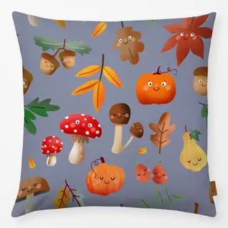 Kissen Herbstliebe Muster - bleu