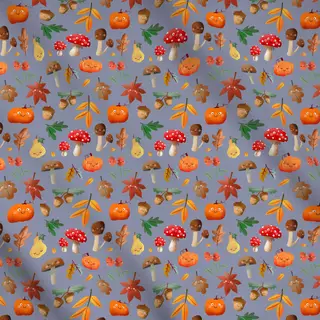 Meterware Herbstliebe Muster - bleu