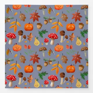 Tischdecke Herbstliebe Muster - bleu