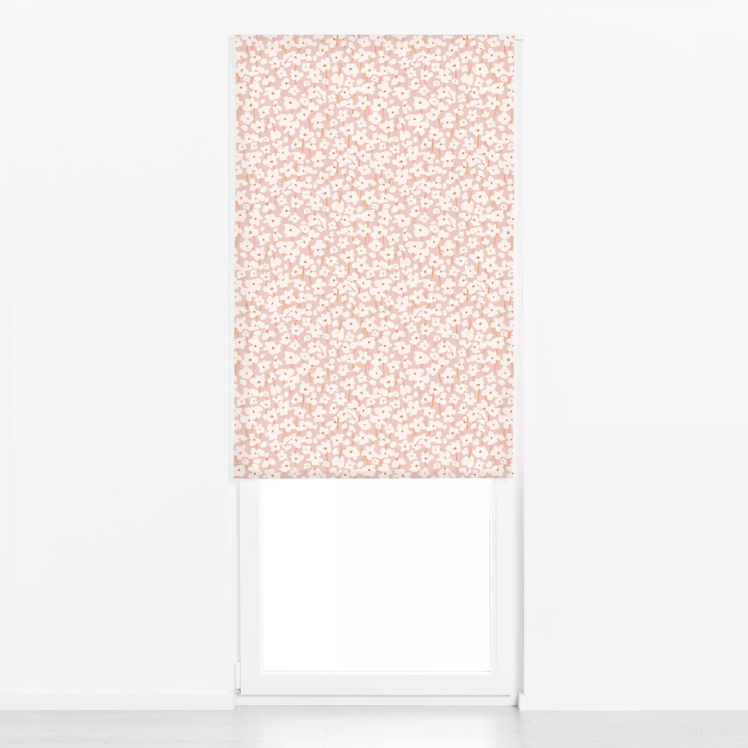 Raffrollo Blumen Flowers Pink Abstract - Frühling, Symbole & Muster - von „Kathrin Woo"; Muster, minimal, rosa, Kissen, Blum...