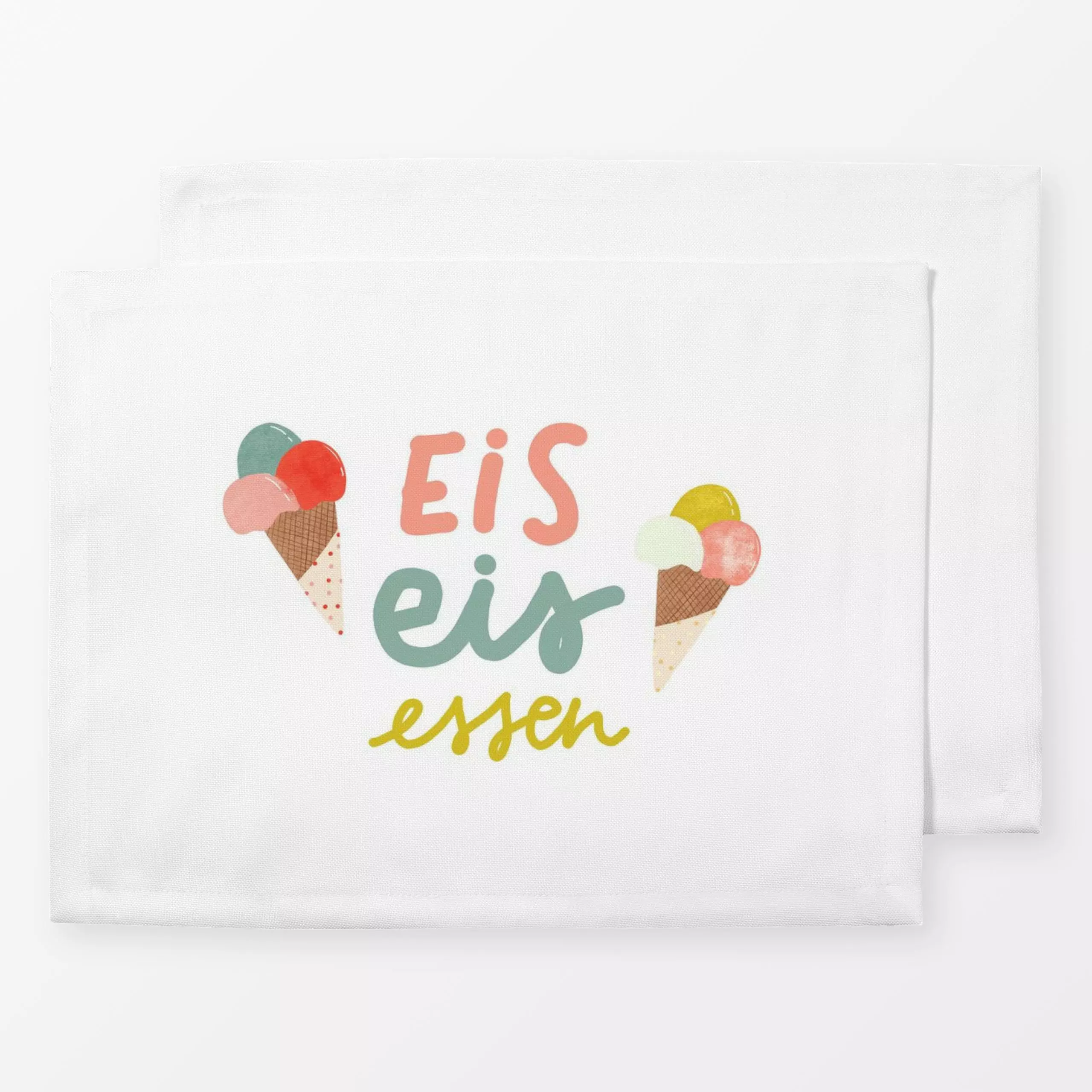 Tischset Sommertage Eis essen, Essen & Trinken, Sommer, von Lena Yokota