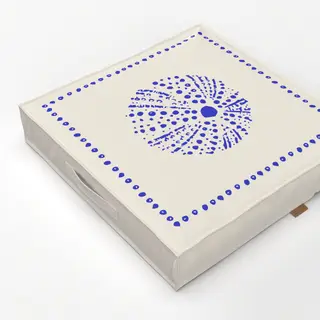 Bodenkissen Seeigel blauweiss