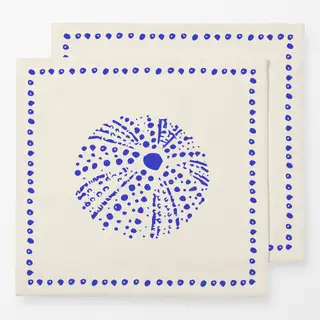 Servietten Seeigel blauweiss