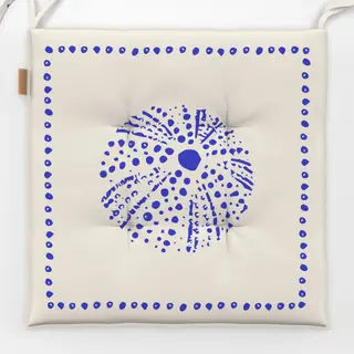 Sitzkissen Seeigel blauweiss