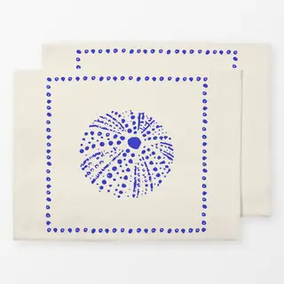 Tischset Seeigel blauweiss
