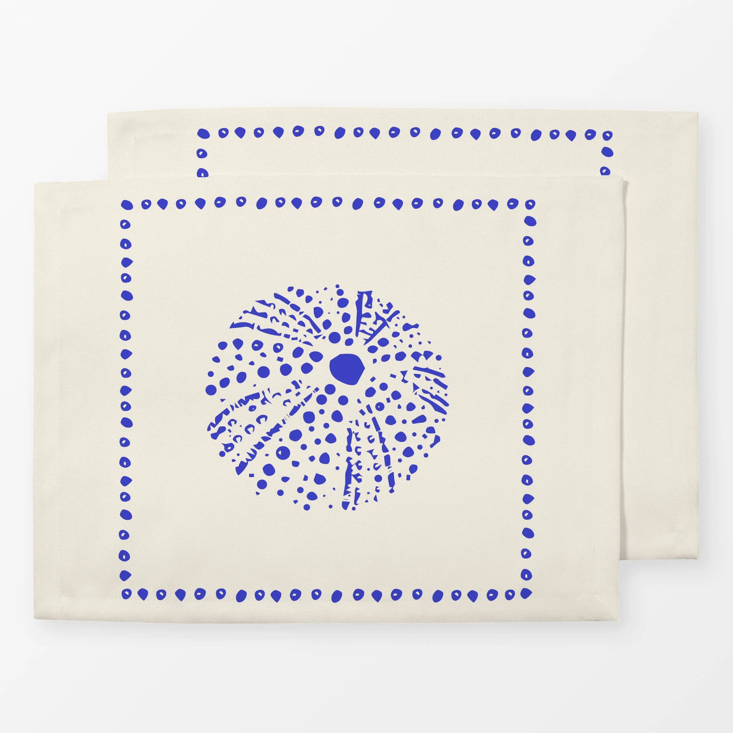 Tischset Seeigel blauweiss - Sommer, Tiere - von „Patries Elisabeth"; Ozean, Strand, Meerestiere, Mittelmeer, Muschel, Seeig...