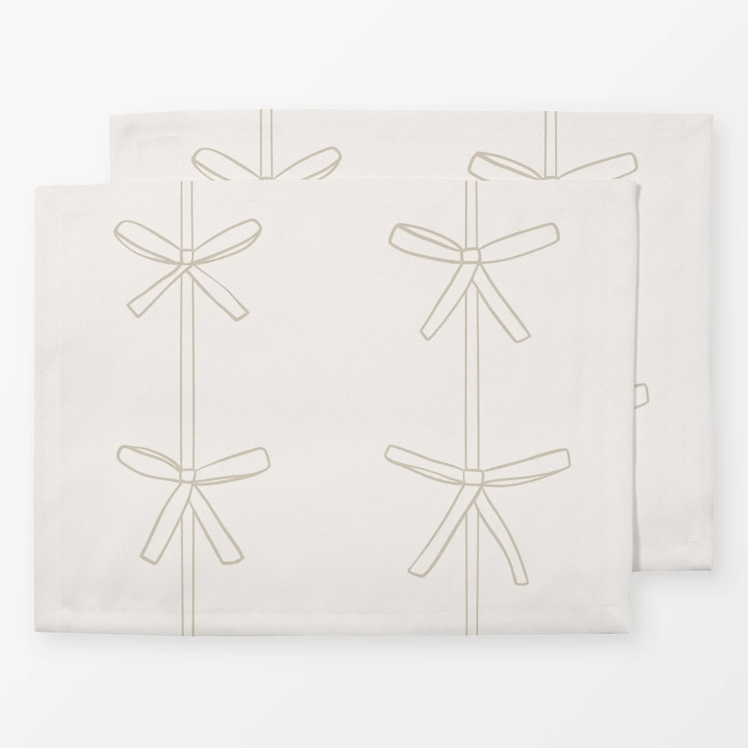Tischset Schleifchen beige - Frühling, Weihnachten, Ostern - von „Kruth Design"; minimal, Ostern, schleife, schlicht, Fruehl...