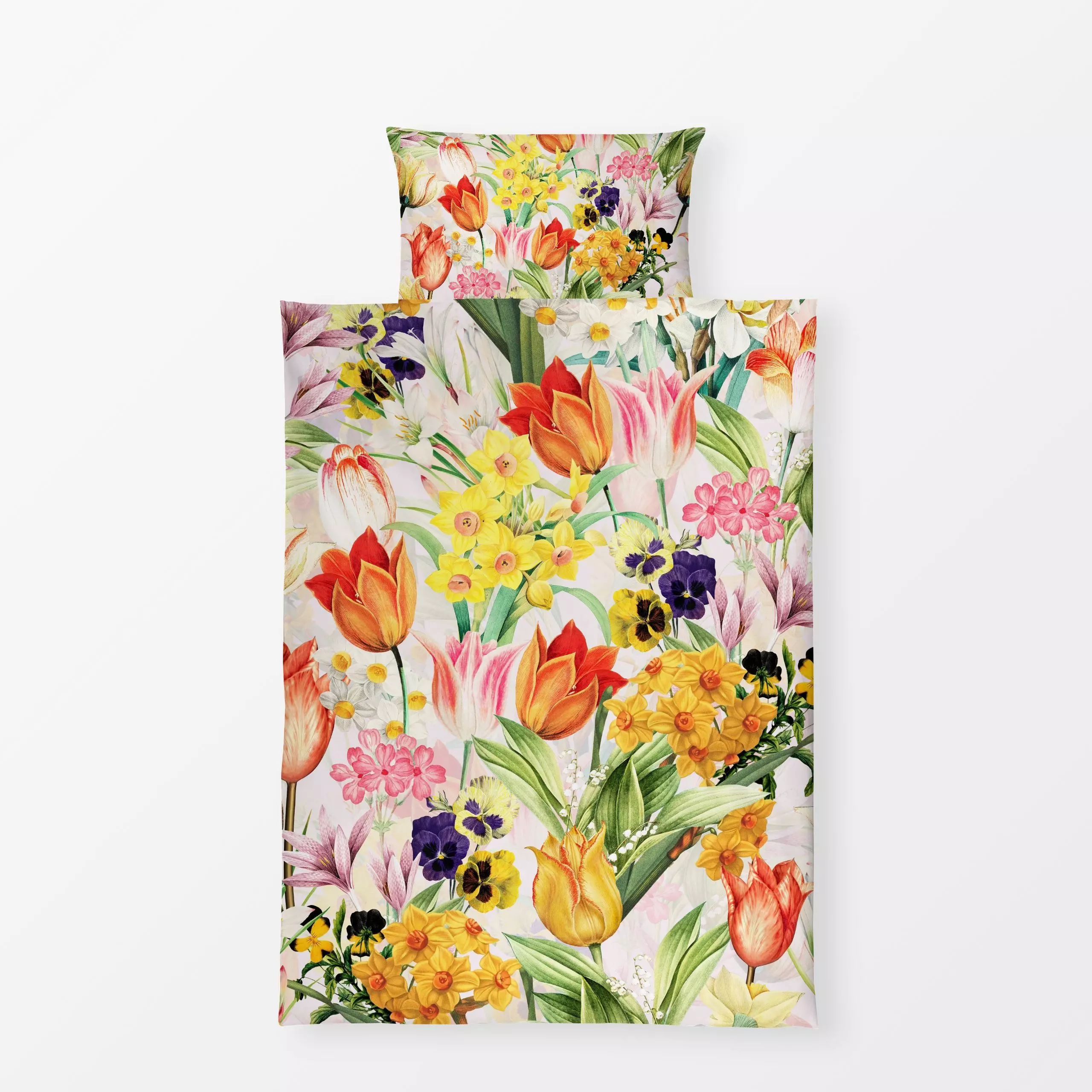 Bettwäsche Bunte Frühlingswiese - Blumen & Florales, Retro & Vintage - von „Uta Naumann"; Muster, Natur, Garten, Tulpen, flo...