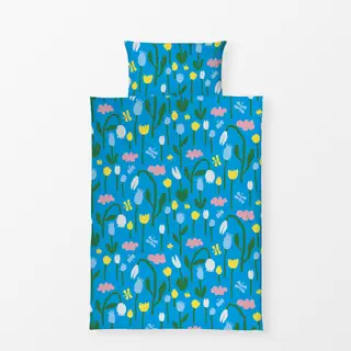 Bettwäsche Blumenwiese - Blau