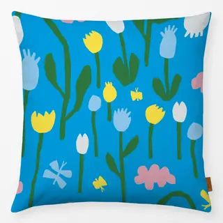 Kissen Blumenwiese - Blau