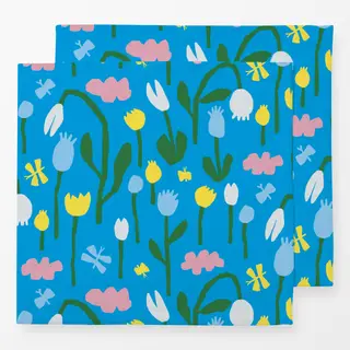 Servietten Blumenwiese - Blau