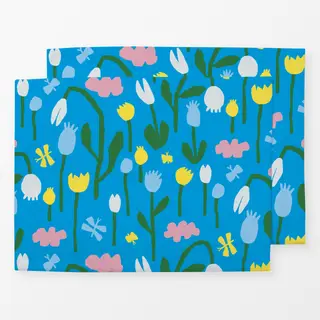 Tischset Blumenwiese - Blau