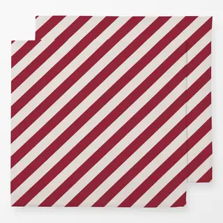 Servietten Streifen diagonal Dunkelrot