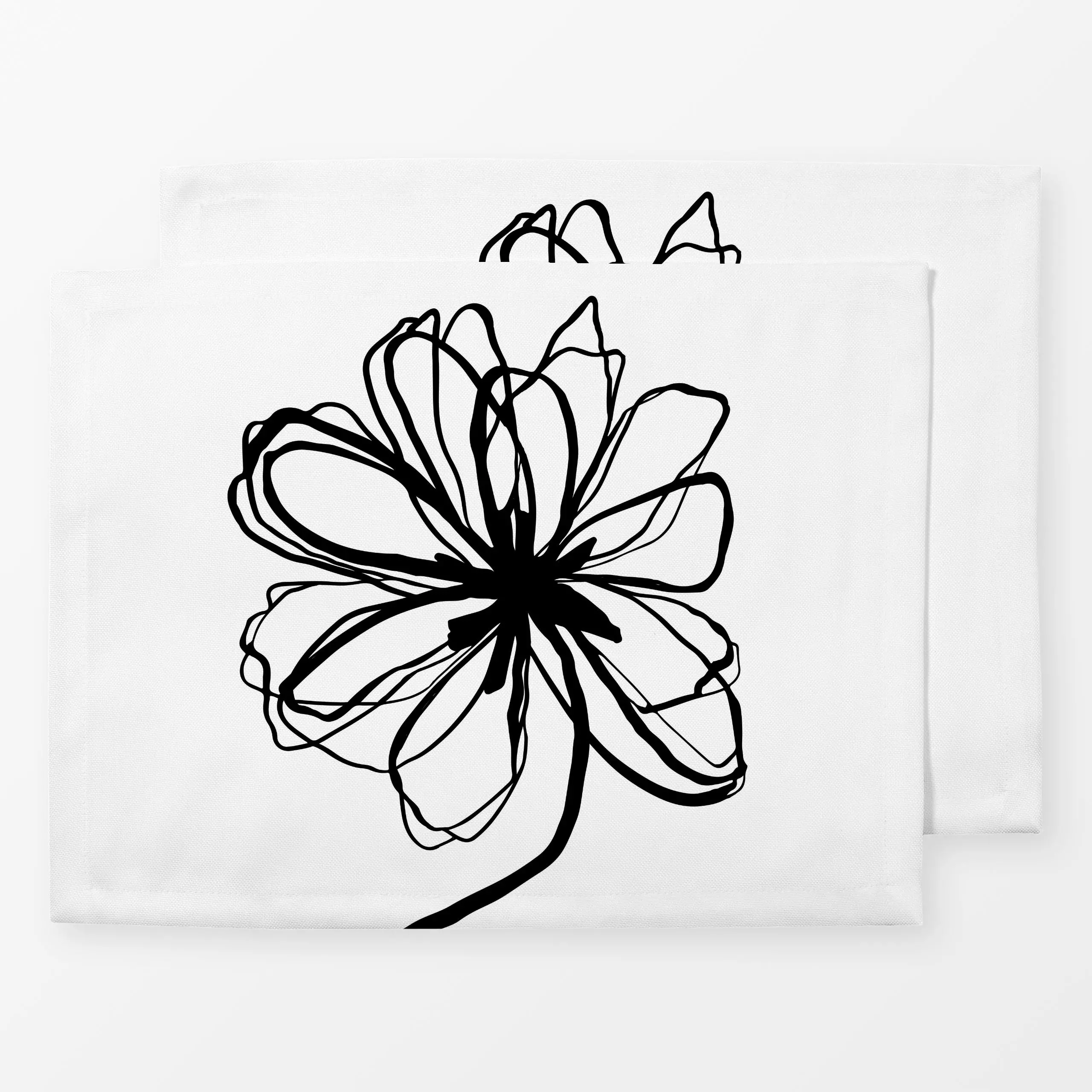 Tischset Ink Flower III - Pflanzen & Botanik - von „Andrea Haase"; Natur, Pinselstrich, Blumen, floral, botanik, Tuschezeich...