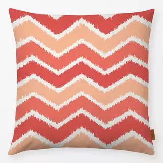 Kissen Ikat Chevron coral