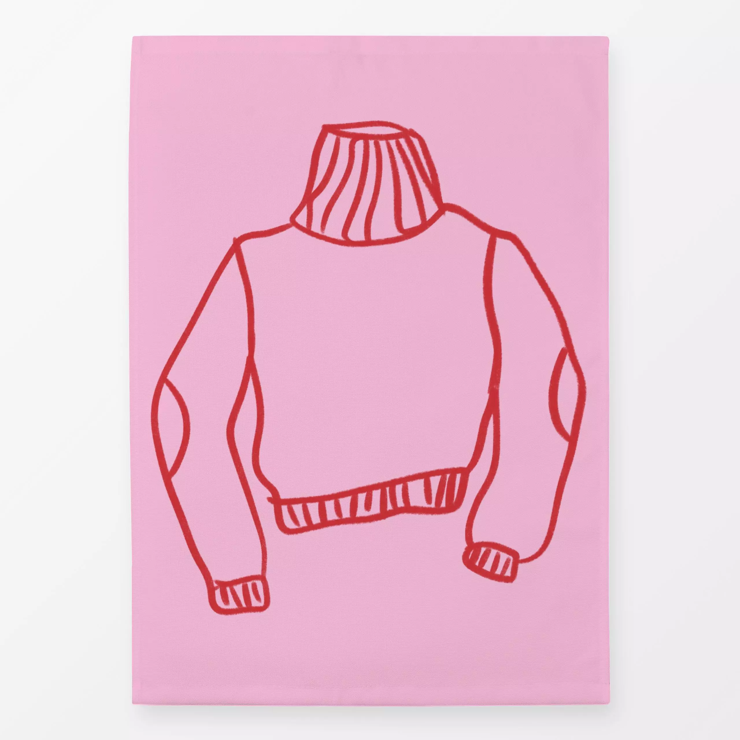 Geschirrtücher Sweater 1 Pink - Weihnachten, Anlässe - von „textilwerk"; Illustration, skandinavisch, Weihnachten, Weihnacht...