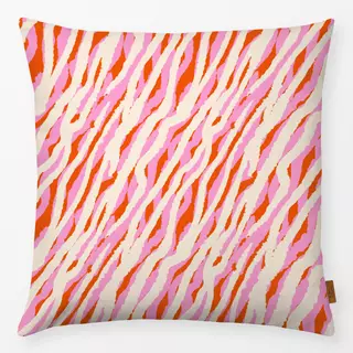 Kissen Funky Waves Red Pink Creme