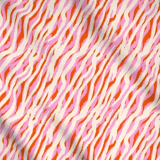 Meterware Funky Waves Red Pink Creme