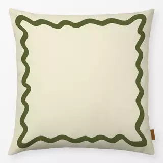 Kissen Wellenrand Beige Green