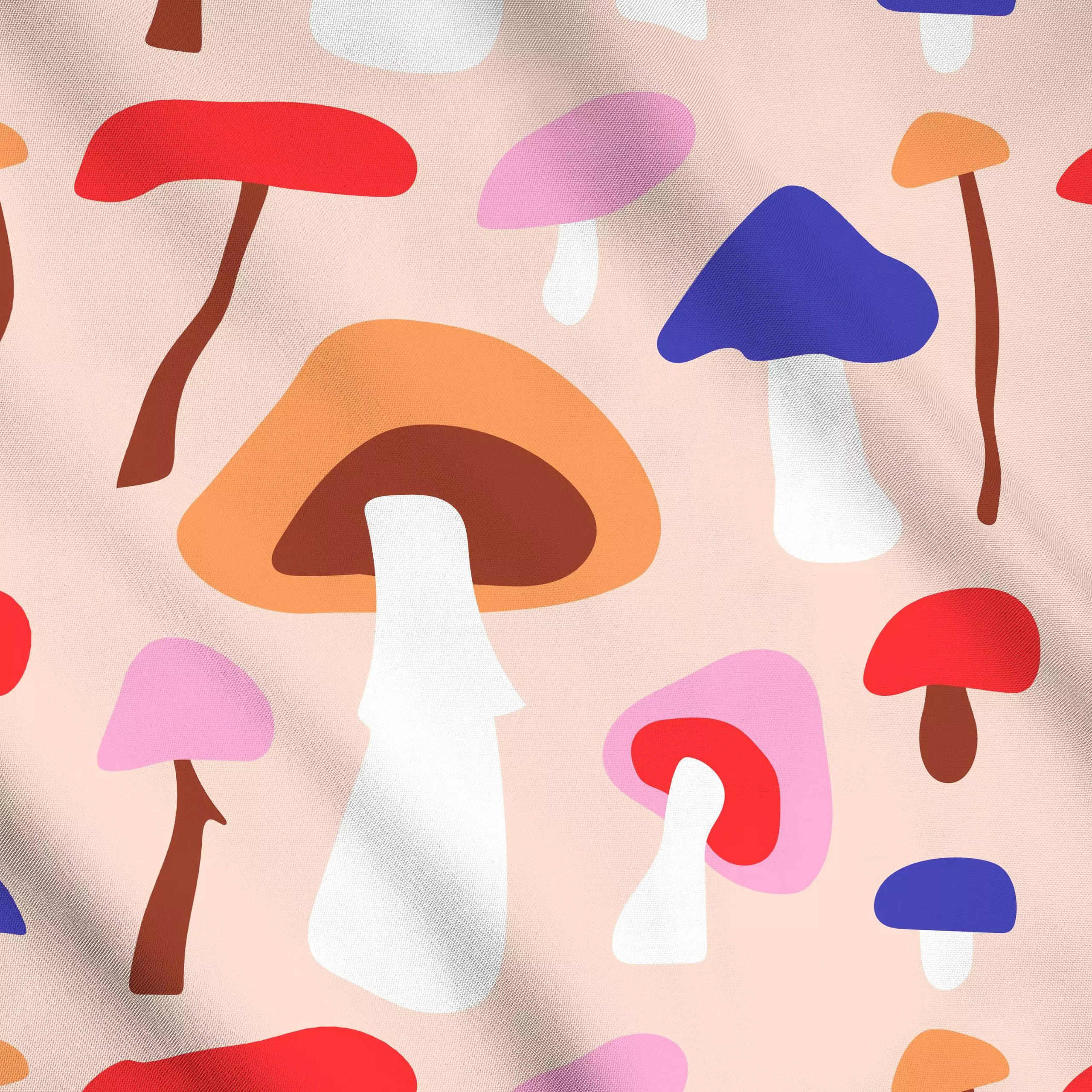 Meterware Mushrooms in my Kitchen, gemustert, von Jana Moßmann