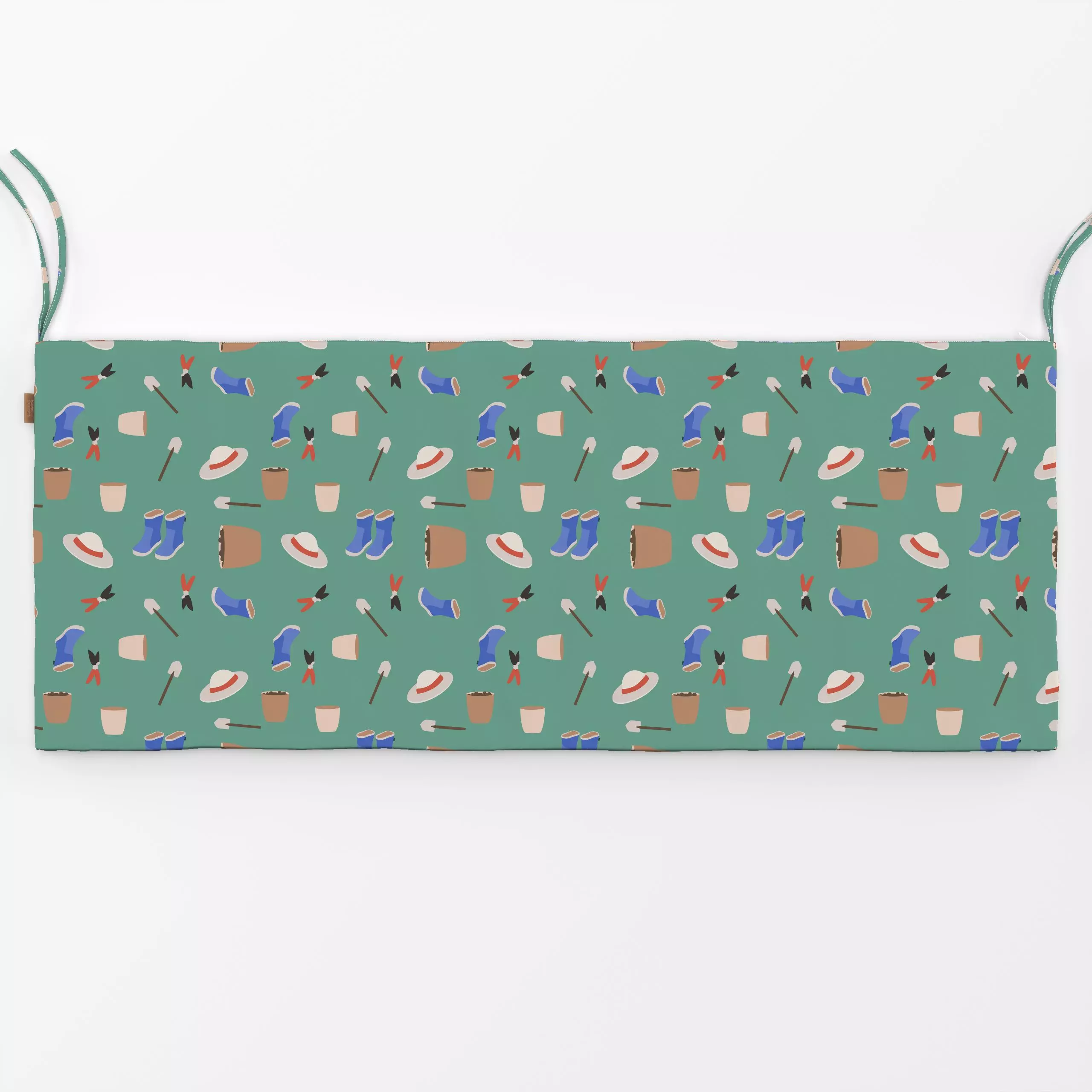 Bankauflage Triceratops Gärtner grün - Blumen & Florales, Frühling, Kinderzimmer & Motive für Kinder - von „Jana Moßmann"; B...