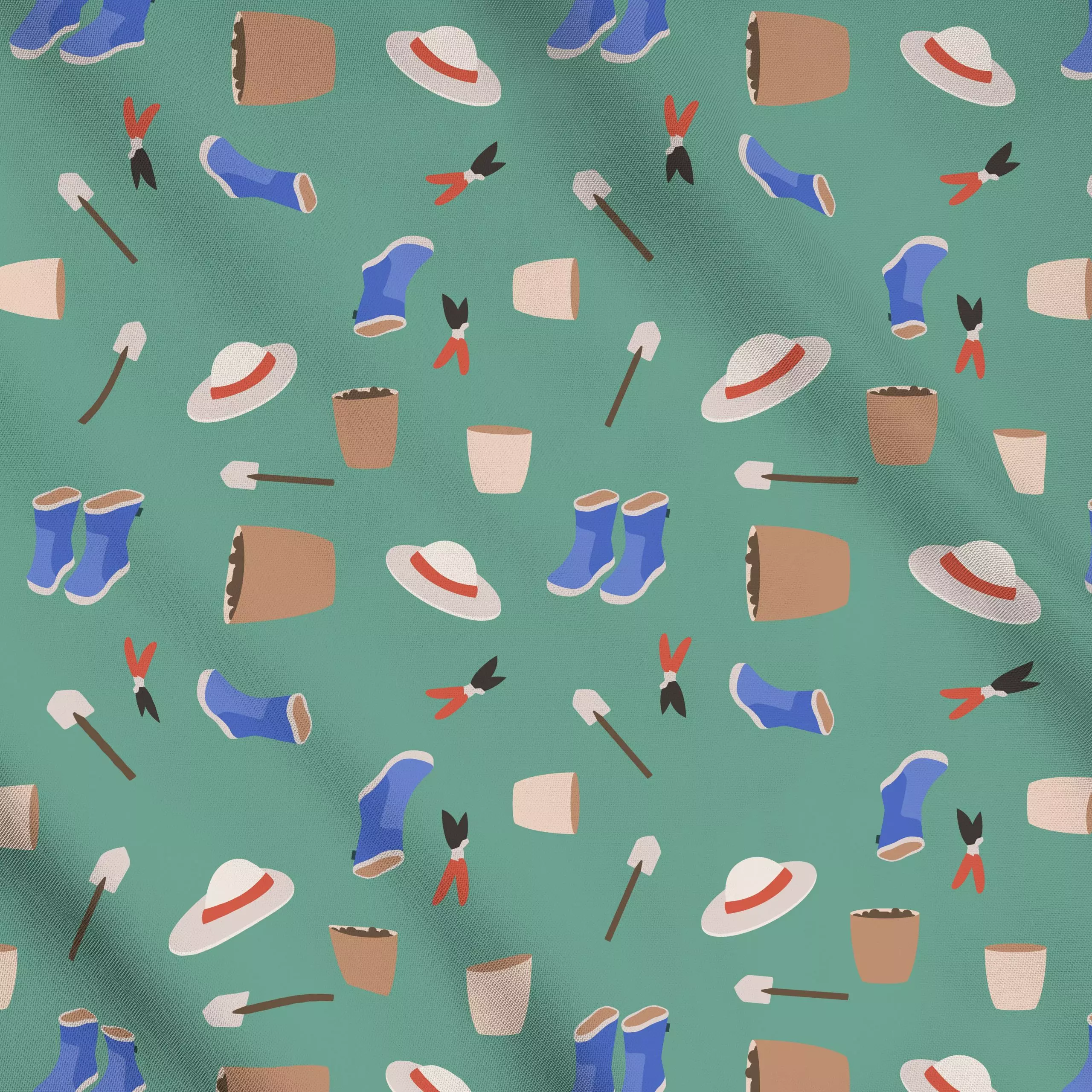 Meterware Triceratops Gärtner grün - Blumen & Florales, Frühling, Kinderzimmer & Motive für Kinder - von „Jana Moßmann"; Blu...