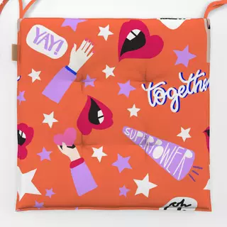 Sitzkissen Empowerment Sticker orange