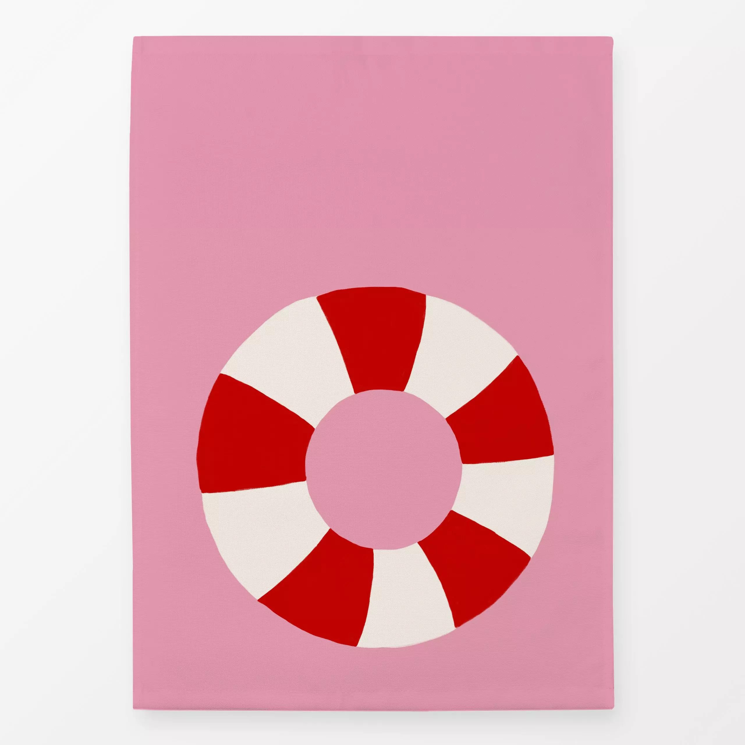 Geschirrtücher Schwimmring Pink Rot - Sommer - von „Sophie Augustin Illustration"; Schwimmen, Sommer, pool, swimmingpool, sc...