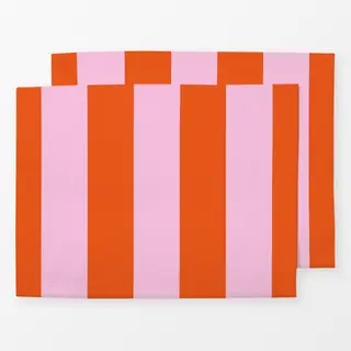 Tischset Bold Stripes Pink Orange