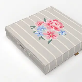 Bodenkissen Blumenbouqet beige grau