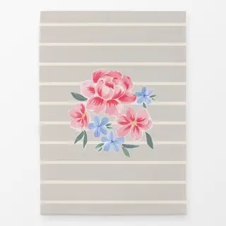 Geschirrtücher Blumenbouqet beige grau