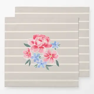 Servietten Blumenbouqet beige grau