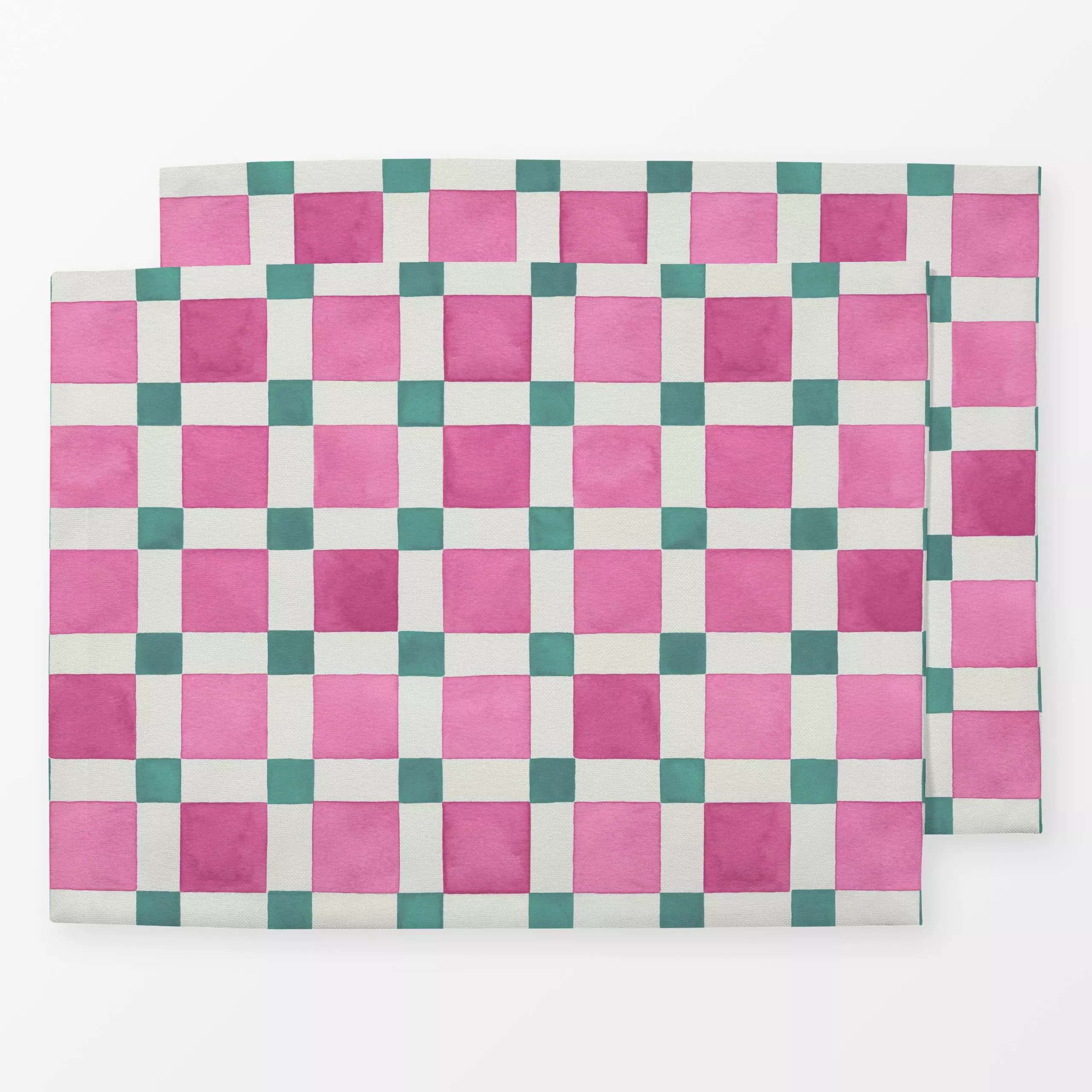 Tischset Checkerboard Mosaik Tile Pink, gemustert, fürs Kinderzimmer, von Ninola Design
