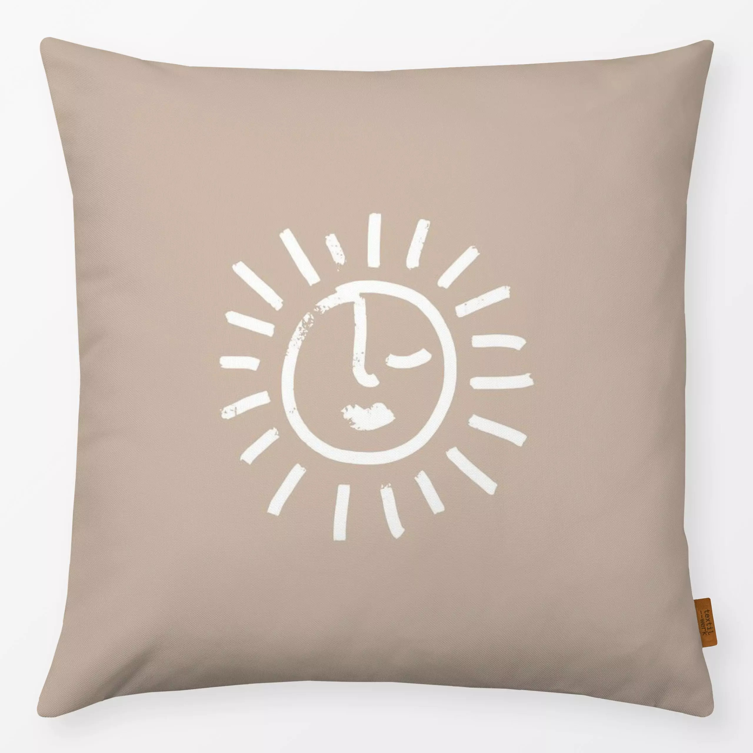 Kissen Sonne beige - Natur & Landschaft, Sommer - von „Kruth Design"; Zeichnung, Garten, Sonnenaufgang, Strand, Sonne, Somme...