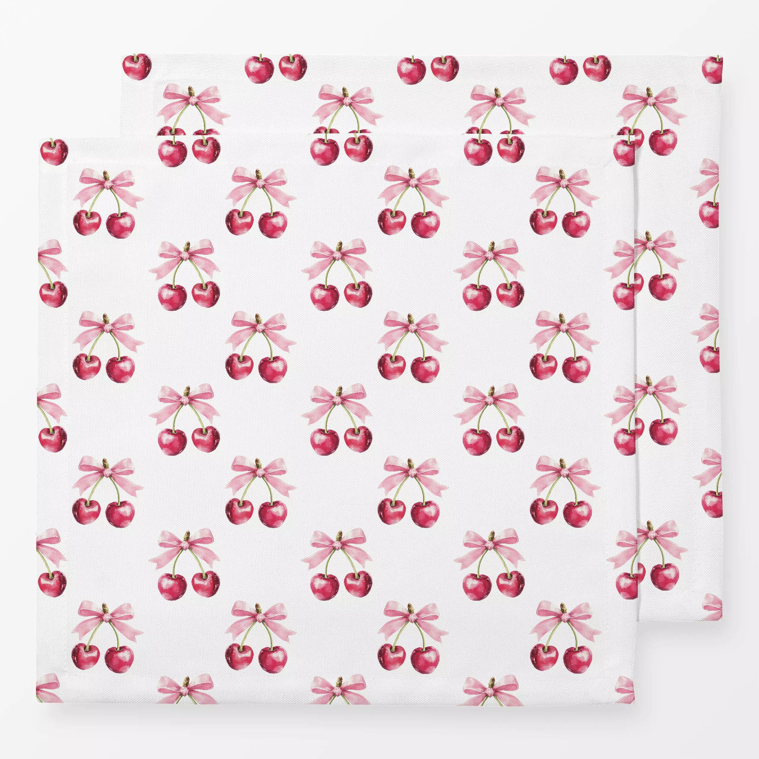 Servietten Kirsch Schleife Sommer Liebe 1 - Sommer, Retro & Vintage, Früchte - von „Uta Naumann"; Obst, Garten, Kirschen, So...