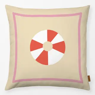 Kissen Schwimmring Rot Weiss